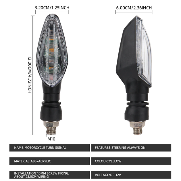 Поворотники 12V для скутера мопеда, яскраві LED - зображення 3