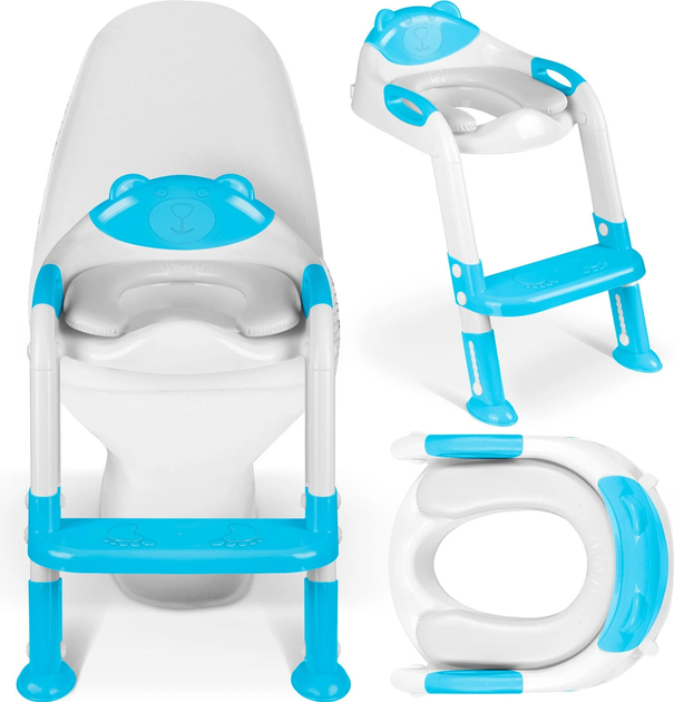 Накладка на сидіння туалету з драбинкою Ricokids Ведмедик 729200 Синя (5903890613822) - зображення 4