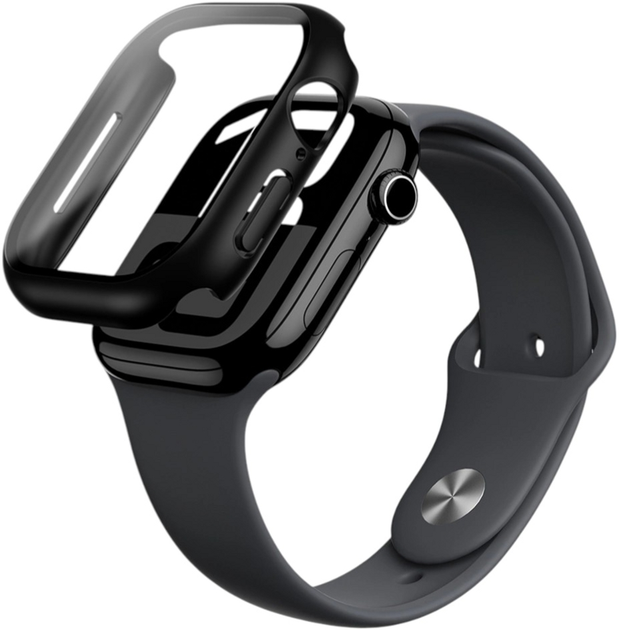 Etui AMAZINGthing Radix Glass do Apple Watch 42mm ze szklem hartowanym Black (4896238001416) - obraz 1
