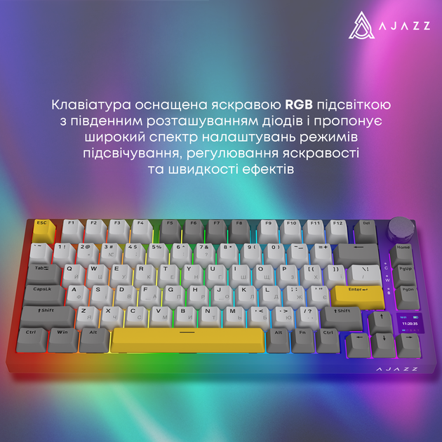 Клавиатура беспроводная Ajazz AK820 Pro Flying Fish Switch Black