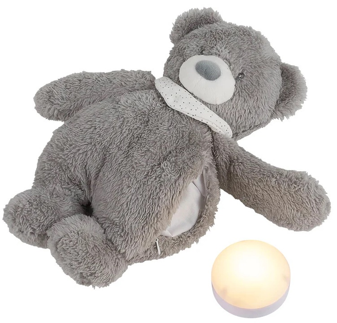 Zabawka z lampką nocną Nattou Sleepy Bear muzyczna z czujnikiem płaczu Szara 876629 (5414673876629) - obraz 2