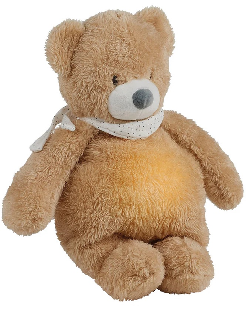 Zabawka z lampką nocną Nattou Sleepy Bear muzyczna z czujnikiem płaczu Jasny brąz 876551 (5414673876551) - obraz 1
