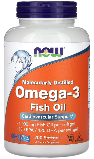 Жирные кислоты NOW Foods Omega-3 200 софтгель - Фото 1 Жирные кислоты NOW Foods Omega-3 200 софтгель - изображение 1