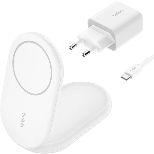 Ładowarka indukcyjna Belkin BoostCharge Magnetic Qi2 15W White (WIB007VFWH) - obraz 1