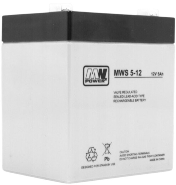 Akumulator MW Power VRLA AGM 12V, 5 Ah (5902135111734) - obraz 1