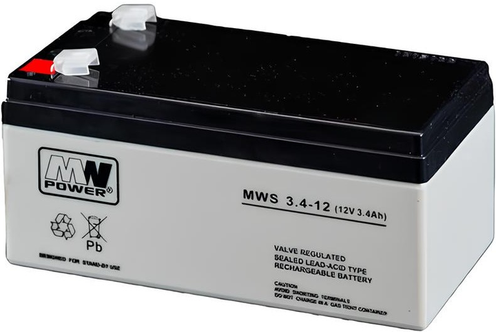 Akumulator MW Power VRLA AGM 12V, 3.4 Ah (5902135111741) - obraz 1