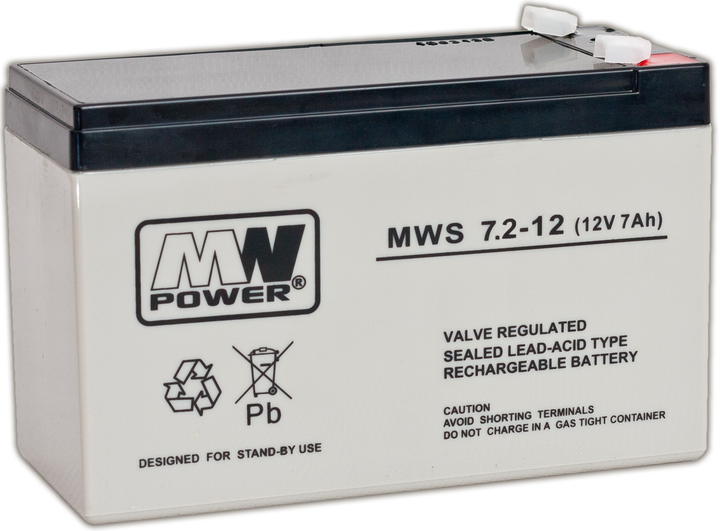 Акумуляторна батарея MW Power VRLA AGM 12V, 7.2 Ah (5902135116968) - зображення 1