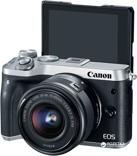 Фотоаппарат Canon EOS M6 15-45 IS STM Silver (1725C045) - Фото 4 Фотоаппарат Canon EOS M6 15-45 IS STM Silver (1725C045) - изображение 4
