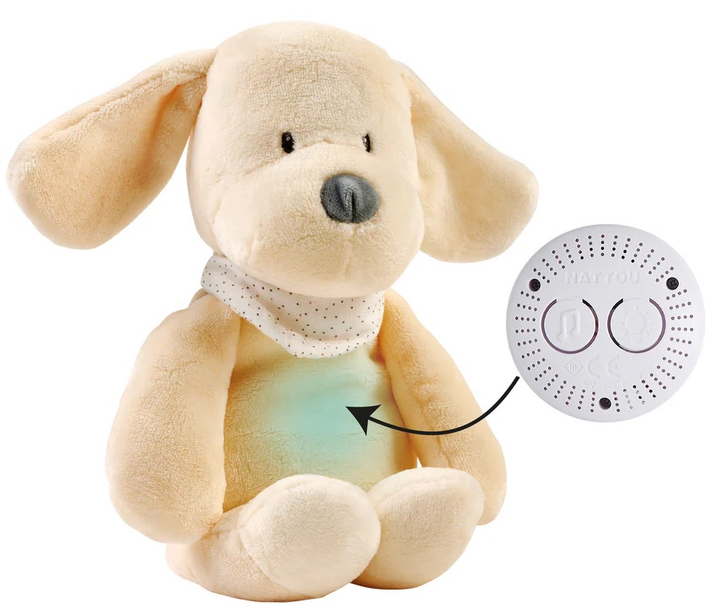 Іграшка - нічник Nattou Sleepy Dog музична із сенсором плачу Ванільна 876568 (5414673876568) - зображення 2