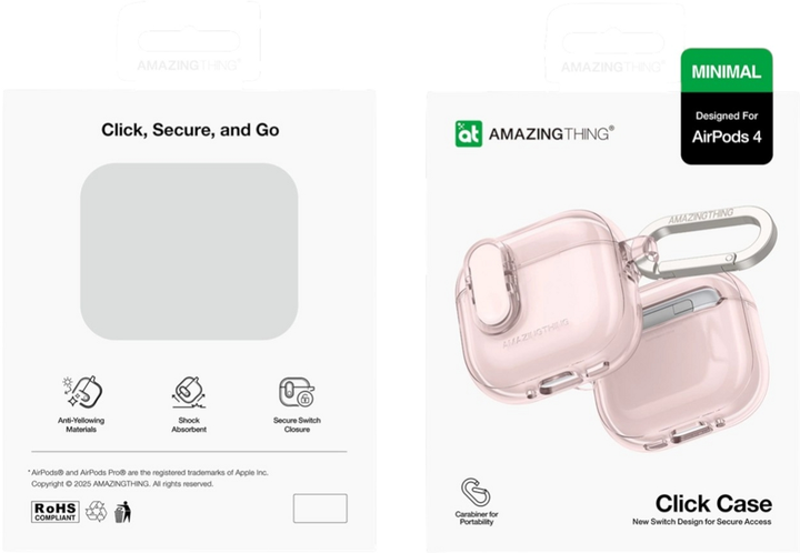 Etui AMAZINGthing Minimal Case do AirPods 4 Pink (4896238001683) - obraz 5
