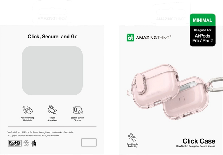 Etui AMAZINGthing Minimal Case do AirPods Pro 2 Pink (4896238001720) - obraz 4