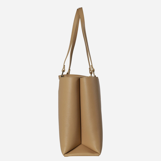 Torba shopper damska ze skóry naturalnej Coccinelle E1QK0180201-N24 Beżowa (8059978622204) - obraz 3