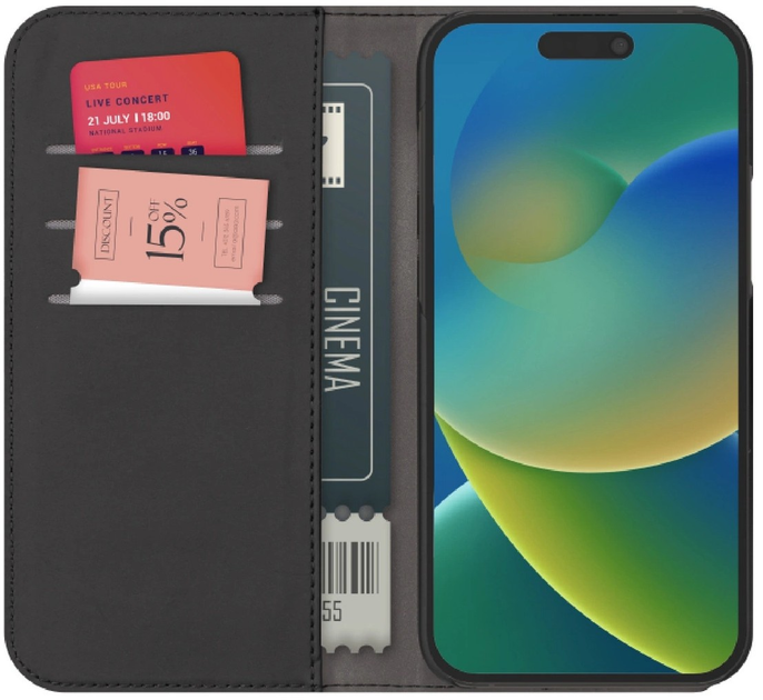 Чохол-книжка Puro Wallet Detachable MagSafe 2в1 з гаманцем для Apple iPhone 15 Black (8018417455582) - зображення 2