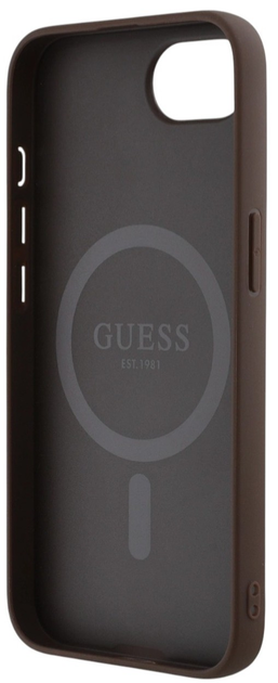 Панель Guess PU 4G Peony з MagSafe для Apple iPhone 16e Brown (3666339453305) - зображення 3