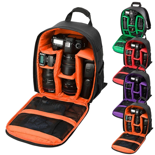 Стильный рюкзак для фототехники Photo Bag фоторюкзак с креплением для штатива чёрный c оранжевым + дождевик + кодовый замочек-карабин (mrk0013) - изображение 6