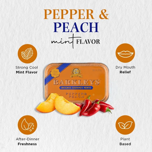 М'ятні льодяники Barkleys Mints Pepper Peach перець та персик 50 г - зображення 4