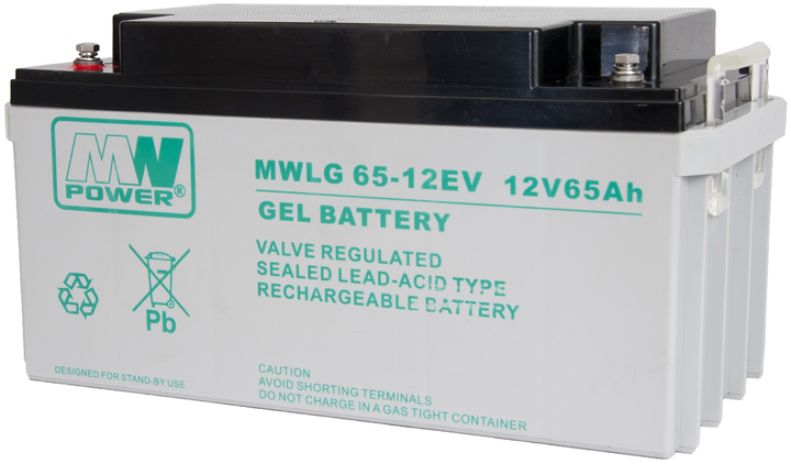 Akumulator MW Power VRLA GEL MWLG 65-12EV 12V 65Ah (5902135117958) - obraz 1