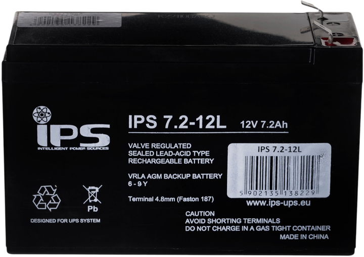 Акумуляторна батарея IPS VRLA AGM 12V 7.2 Ah (5902135138229) - зображення 1