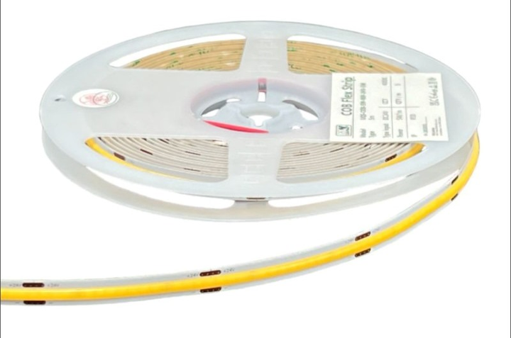 Світлодіодна стрічка MW Lighting Тип COB 12 Вт 480 кристалів/м² CRI >90 12 В 3000 K IP20 5 м теплий білий (UQS-COB-12W-WW-12V-5m) - зображення 1