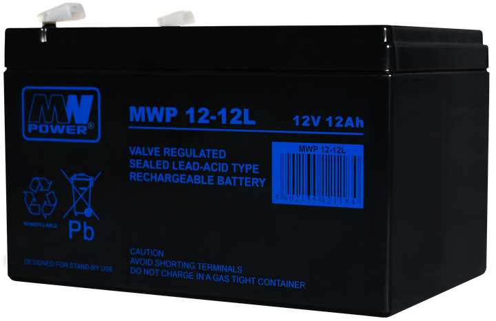 Akumulator MW Power VRLA AGM MWP 12-12L 12V 12Ah (5902135121184) - obraz 1