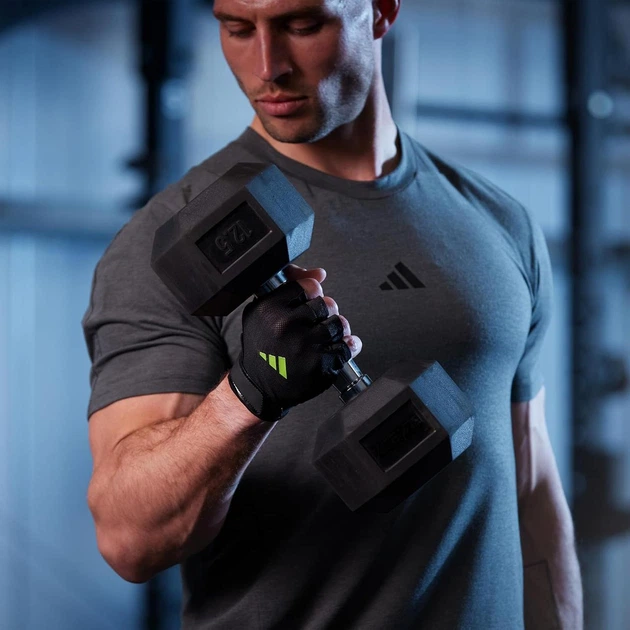 Перчатки для фитнеса Adidas Essential Training Gloves р. M (ADGB-15002GN) Black/Green - изображение 7