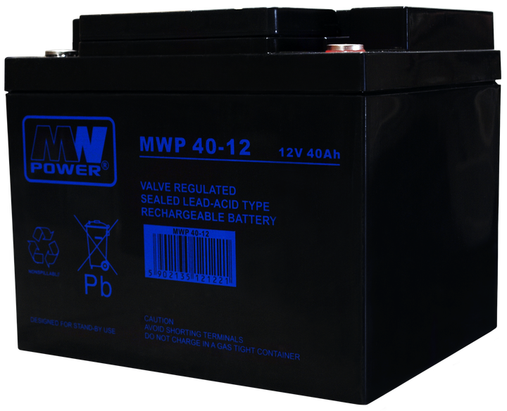 Akumulator MW Power VRLA AGM MWP 40-12 12V 40Ah (5902135121221) - obraz 1