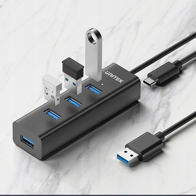 USB-hub Unitek 4-in-1 USB-A 5Gbps Hub (Y-3089V01) - obraz 4