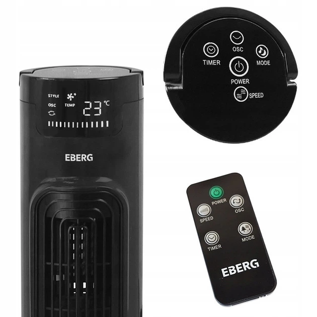 Баштовий підлоговий вентилятор EBERG Airo 85 чорний - зображення 6