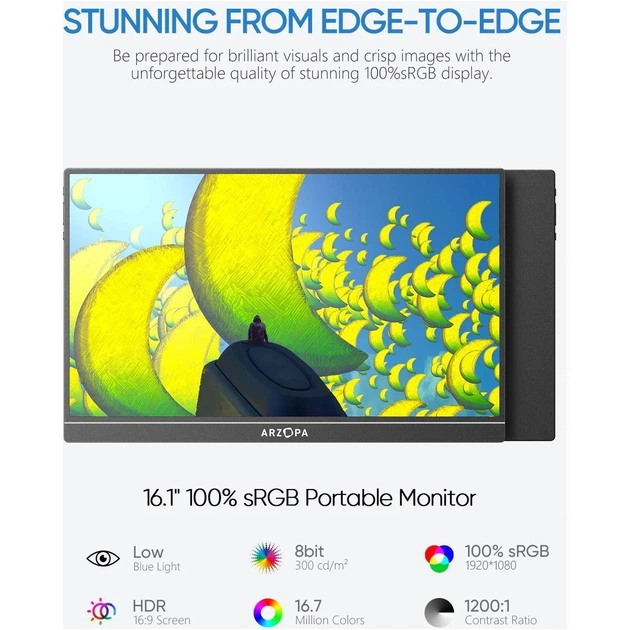 Портативный монитор Arzopa 16,1" Z1C IPS Full HD Black [139541] - изображение 4