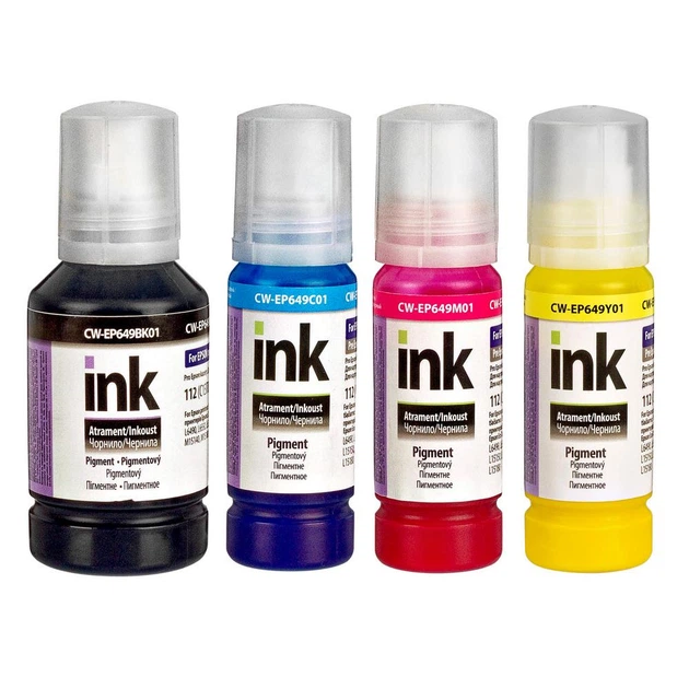 Комплект чорнила ColorWay Epson L-6490/L65XX/L11160/L15150/L15160/L15180 (127мл+3х70мл) Pigm. BK/С/M/Y (CW-EP649SET01) - Фото 1 Комплект чорнила ColorWay Epson L-6490/L65XX/L11160/L15150/L15160/L15180 (127мл+3х70мл) Pigm. BK/С/M/Y (CW-EP649SET01) - изображение 1