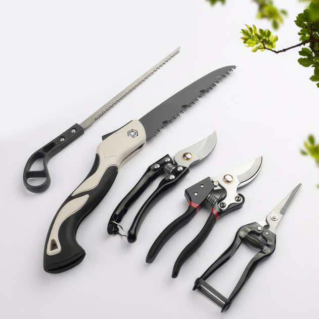 Садовый набор инструментов 5 в 1 Garden Set SK-5 с ножницами, секаторами и пилкой, черный - изображение 3