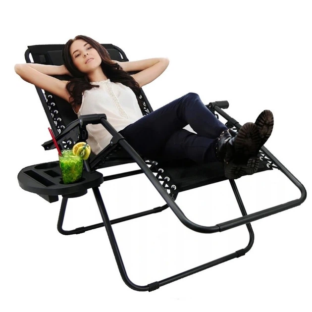 Шезлонг GardenLine Relax Black до 130 кг - изображение 3