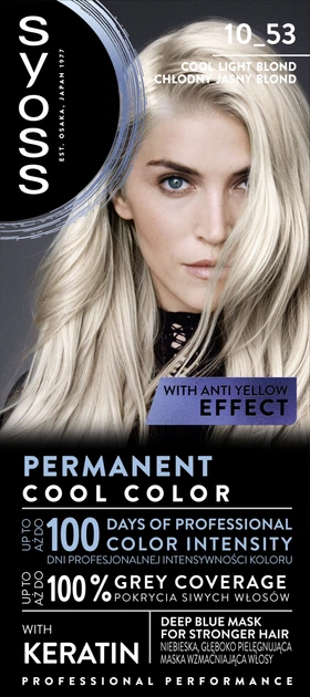Краска для волос Syoss Color Professional Performance 10-53 - Cool Light Blond (513425-1072331531-2) - Фото 1 Краска для волос Syoss Color Professional Performance 10-53 - Cool Light Blond (513425-1072331531-2) - изображение 1