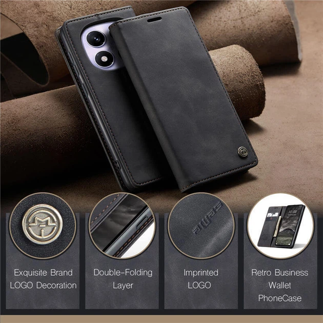 Чехол книжка с магнитом Xiaomi Redmi Note 14 Pro CaseMe Black (41142-2B) - изображение 5