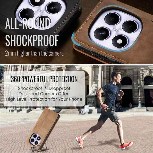 Чохол книжка з магнітом Xiaomi Redmi Note 14 Pro CaseMe Brown (41142-30) - Фото 4 Чохол книжка з магнітом Xiaomi Redmi Note 14 Pro CaseMe Brown (41142-30) - зображення 4