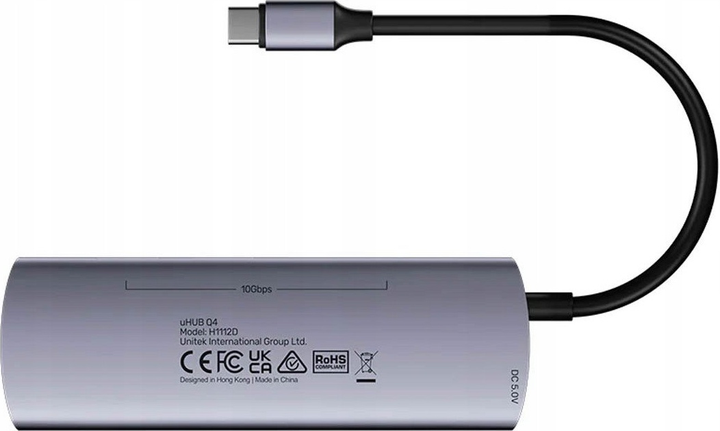 USB-hub Unitek uHUB Q4 4-in-1 10Gbps USB-C Hub with 2 USB-A & 2 USB-C Ports (H1112DGY01) - obraz 5