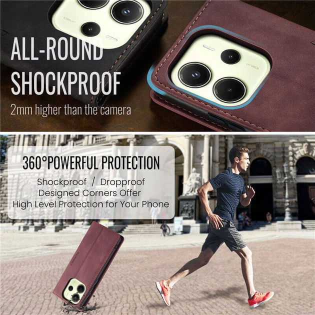 Чехол книжка с магнитом Xiaomi Redmi Note 14 (версия EU) CaseMe Wine (43225-42) - изображение 4
