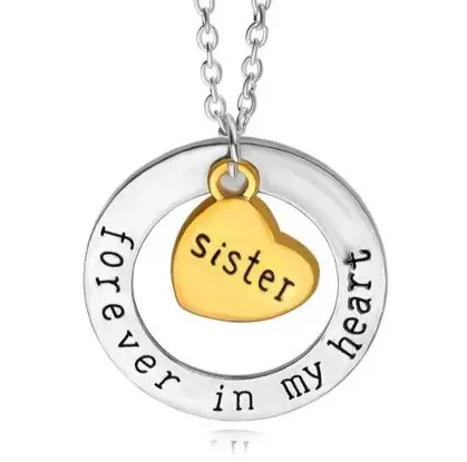 Підвіска sister I Love You To The Moon And Back кулон для друзів сестри срібляста - зображення 2