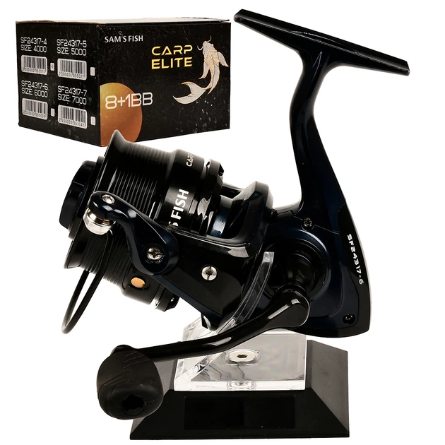 Катушка для рыбалки Sams Fish Carp Elite 6000 безынерционная Черный карповый металлический шпуля 8+1 подшипников (SF24317-6) - изображение 4