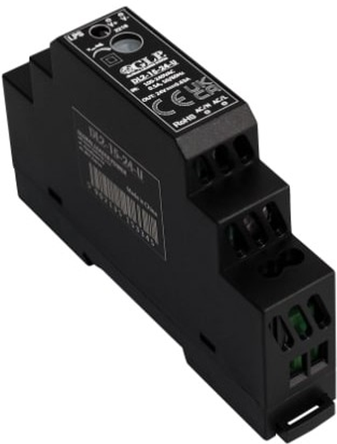 Zasilacz na szynę DIN GLP IP20, 15W, 15V, 1A (DL2-15-15-U) (5902135153338) - obraz 1