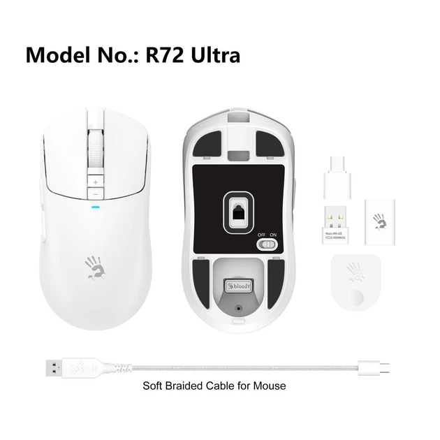 Миша бездротова Bloody R72 Ultra White - зображення 8