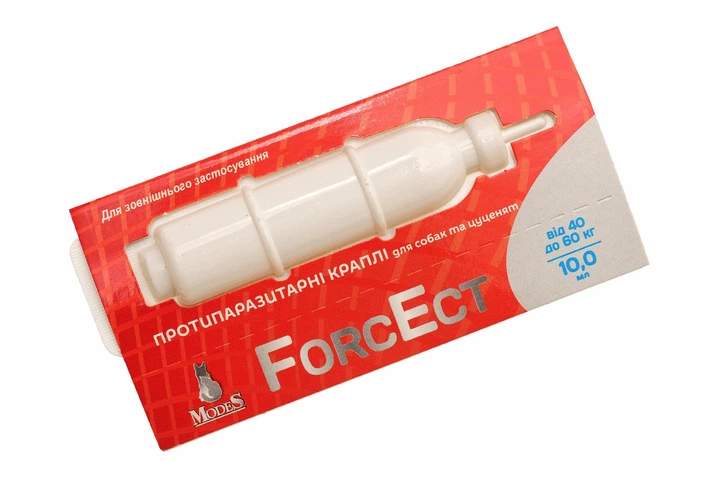 ФорсЕкт (ForcEct) протипаразитарні краплі для собак та цуценят 40-60 кг, 10,0 мл, MODES (від бліх, від кліщів) - зображення 2