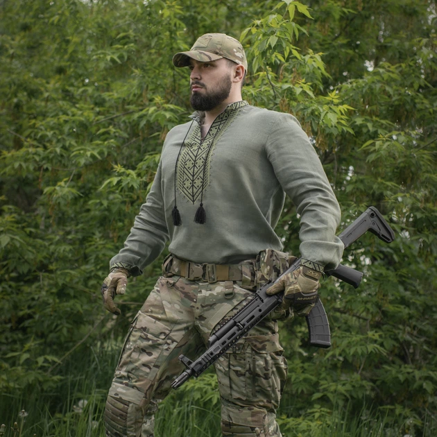 Вишиванка льон олива M-Tac (2XL) 100% 80031001-2XL - изображение 10