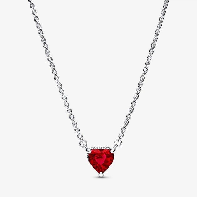 Серебряное ожерелье колье Красное Сердце Пандора Pandora 392542C01-45 - Фото 1 Серебряное ожерелье колье Красное Сердце Пандора Pandora 392542C01-45 - изображение 1