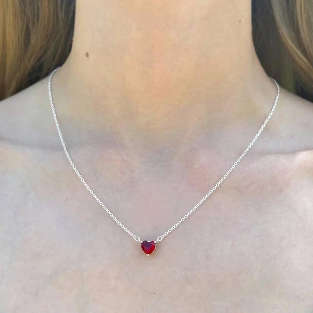 Серебряное ожерелье колье Красное Сердце Пандора Pandora 392542C01-45 - Фото 3 Серебряное ожерелье колье Красное Сердце Пандора Pandora 392542C01-45 - изображение 3