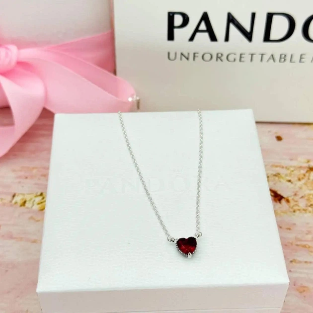 Серебряное ожерелье колье Красное Сердце Пандора Pandora 392542C01-45 - Фото 5 Серебряное ожерелье колье Красное Сердце Пандора Pandora 392542C01-45 - изображение 5