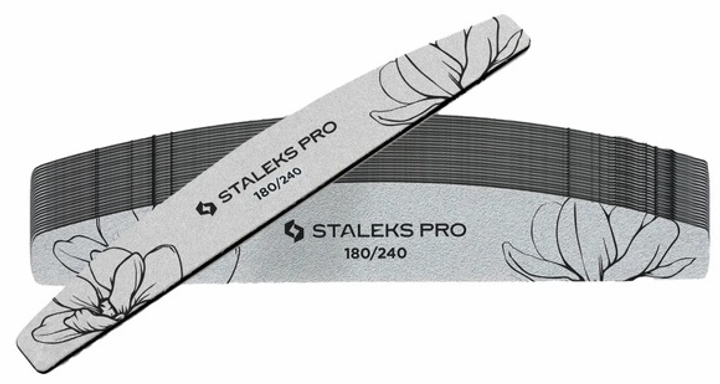 Пилка для нігтів Stalex Pro Expert мінеральна 40 180/240 у формі півмісяця 25 шт (ZES4820241067572) - зображення 2