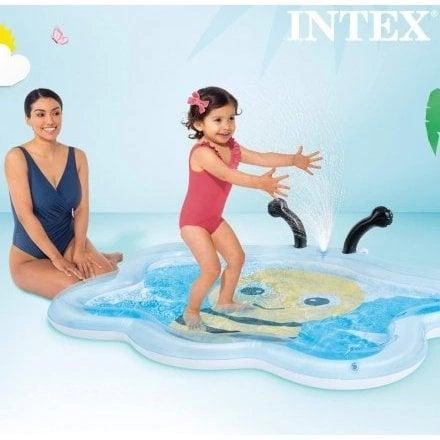 Детский надувной бассейн Intex 58434 Пчелка овальный виниловый 127х102х28 см с фонтаном Синий (127-9-58434) - изображение 4