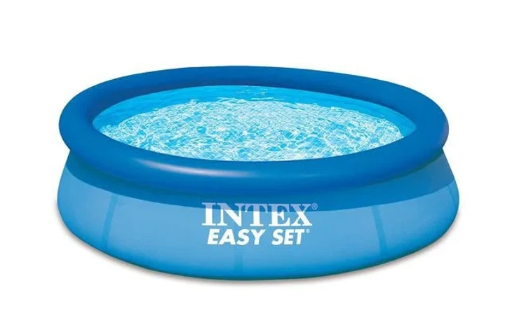 Надувной бассейн Intex 28110-4 круглый из ПВХ с фильтр насосом 2006 л/ч подстилкой тентом насосом 244х76 см Синий (127-9-28110-4) - изображение 2