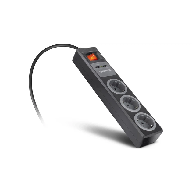 Сетевой удлинитель REAL-EL RS-3 USB CHARGE 1.8m, black (EL122500001) - изображение 8